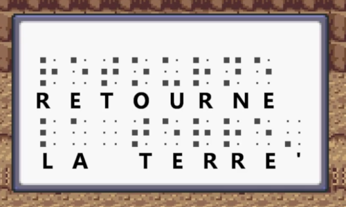 DIG HERE In Braille French