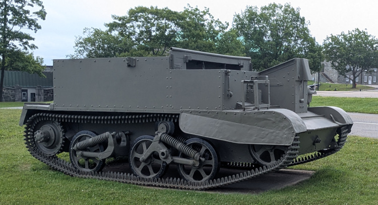 Universal Carrier probably, a vehiclue to transport weapons