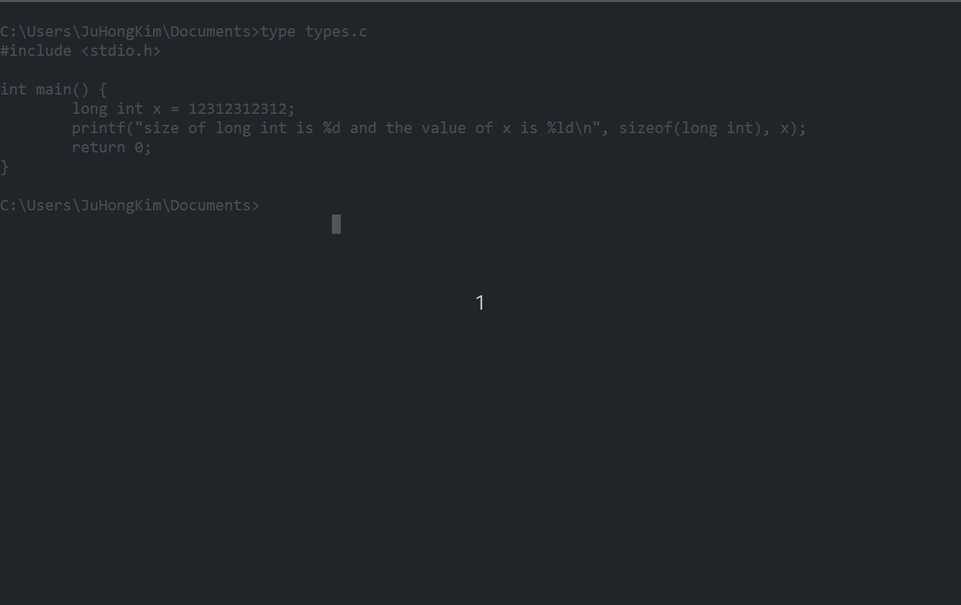 A gif showing the difference between size of long on Windows and Linux on the same architecture